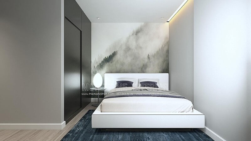 Trang trí nội thất phòng ngủ chung cư với những gam màu sắc đơn giản đồ nội thất tiện nghi. Mẫu nội thất chung cư đẹp